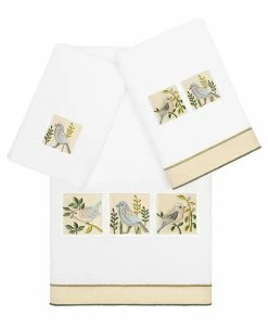 Linum Home Textiles Turkish Cotton Belinda Embellished Towel Set, 3 Piece