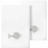 Linum Home Textiles Turkish Cotton Figi Embellished Fingertip Towel Set, 2 Piece