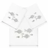 Linum Home Textiles Turkish Cotton Figi Embellished Towel Set, 3 Piece