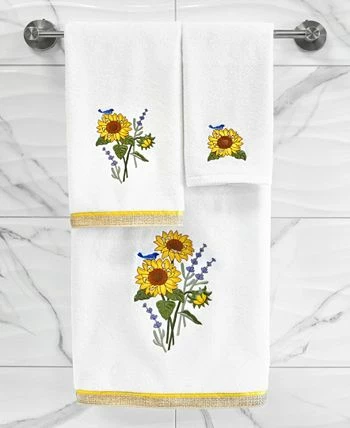 Linum Home Textiles Turkish Cotton Girasol Embellished Towel Set, 3 Piece - Image 5