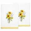 Linum Home Textiles Turkish Cotton Girasol Embellished Bath Towel Set, 2 Piece