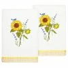 Linum Home Textiles Turkish Cotton Girasol Embellished Hand Towel Set, 2 Piece