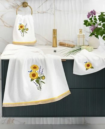 Linum Home Textiles Turkish Cotton Girasol Embellished Hand Towel Set, 2 Piece - Image 3
