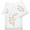 Linum Home Textiles Turkish Cotton Mariposa Embellished Towel Set, 3 Piece