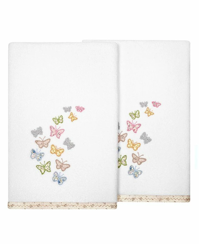 Linum Home Textiles Turkish Cotton Mariposa Embellished Bath Towel Set, 2 Piece 1 Linum Home Textiles Turkish Cotton Mariposa Embellished Bath Towel Set, 2 Piece