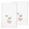 Linum Home Textiles Turkish Cotton Mariposa Embellished Fingertip Towel Set, 2 Piece