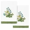 Linum Home Textiles Turkish Cotton Botanica Embellished Hand Towel Set, 2 Piece