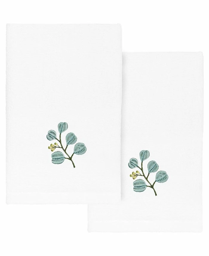 Linum Home Textiles Turkish Cotton Botanica Embellished Fingertip Towel Set, 2 Piece