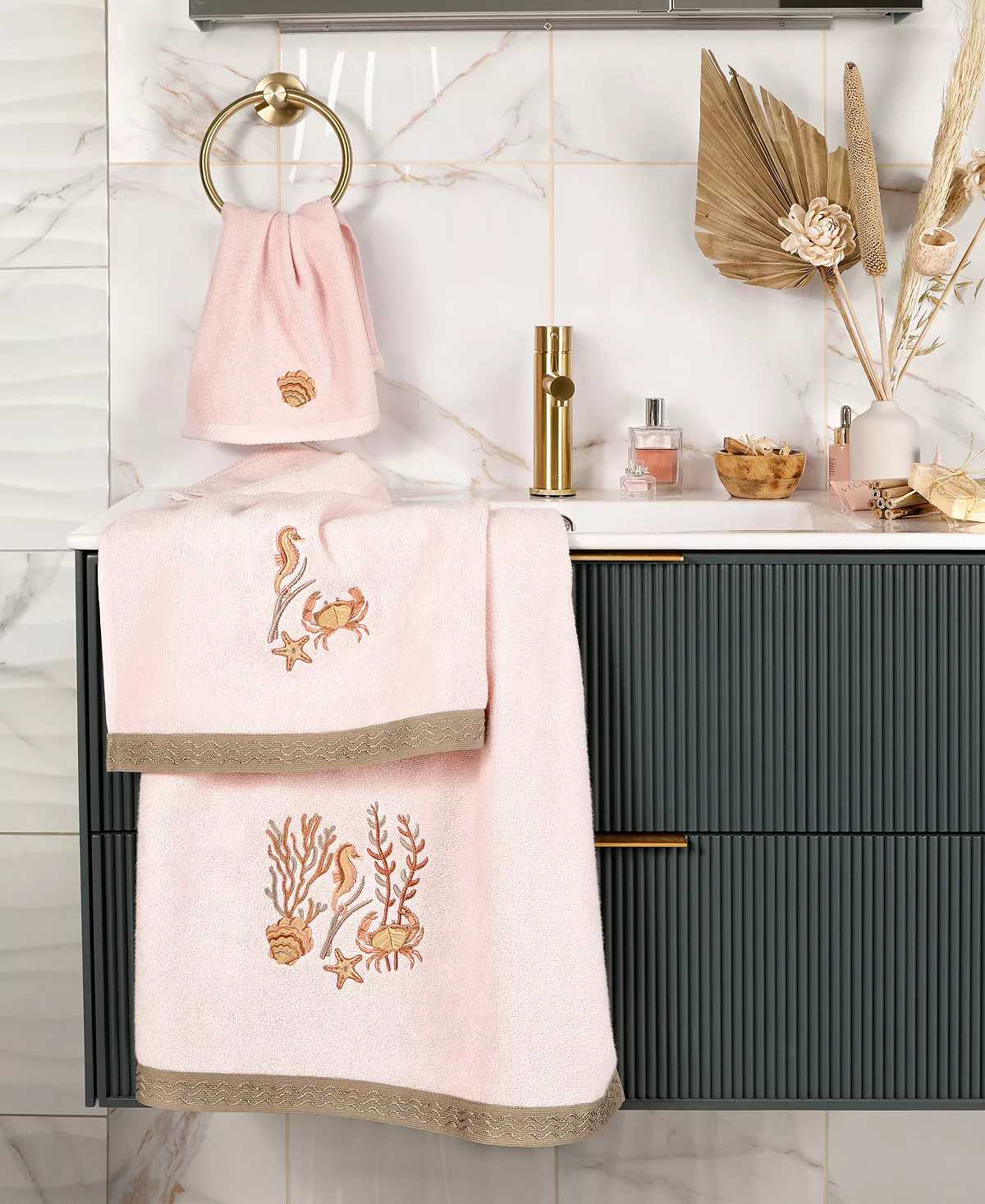 Linum Home Textiles Turkish Cotton Aaron Embellished Towel Set, 4 Piece - Image 10