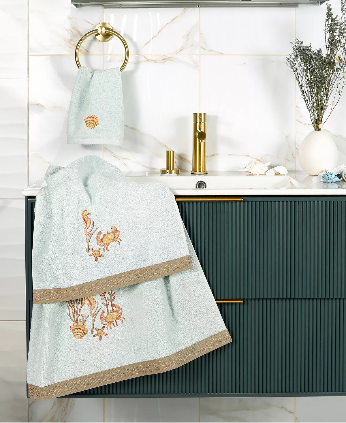 Linum Home Textiles Turkish Cotton Aaron Embellished Towel Set, 4 Piece - Image 11