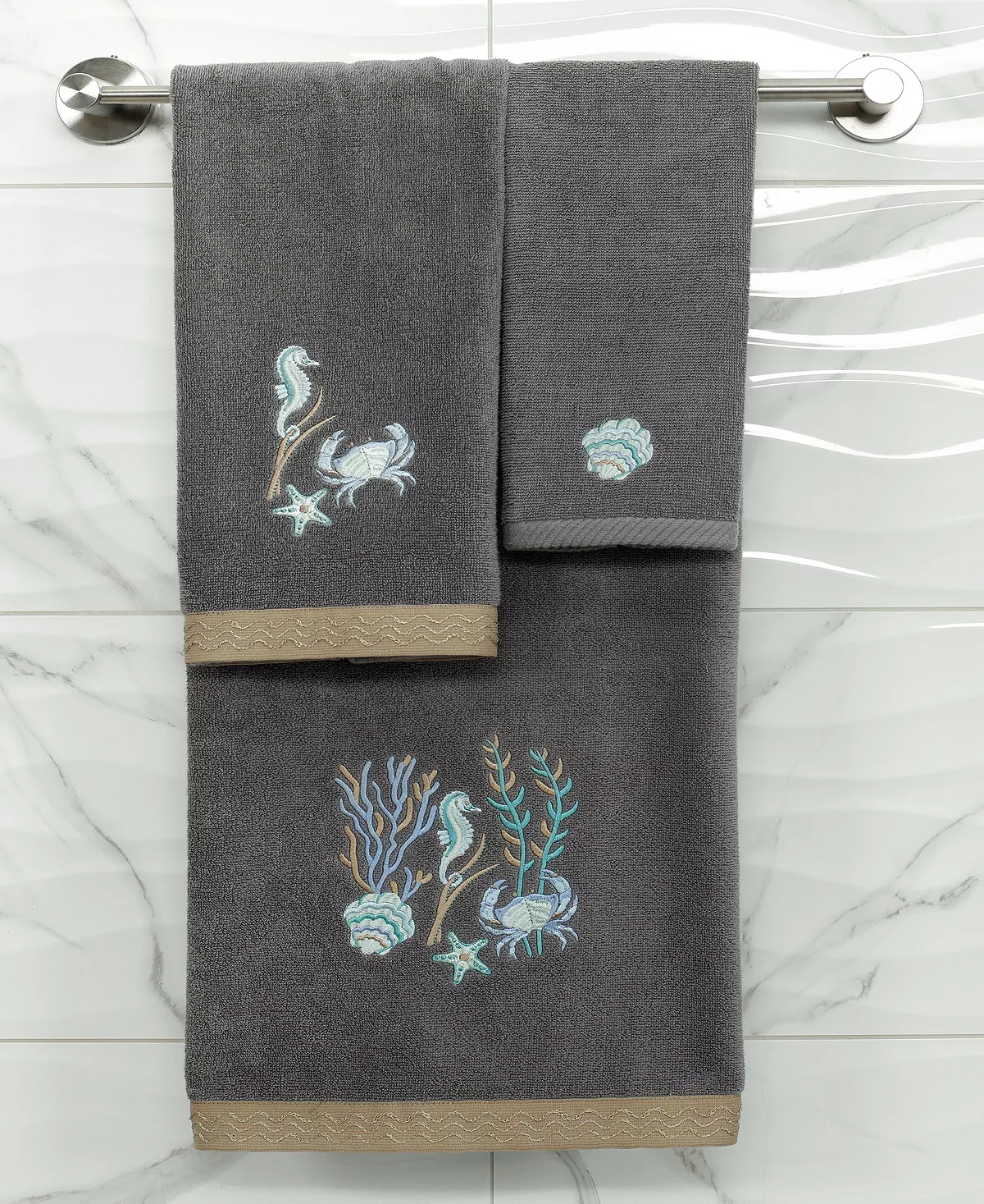 Linum Home Textiles Turkish Cotton Aaron Embellished Towel Set, 4 Piece - Image 14