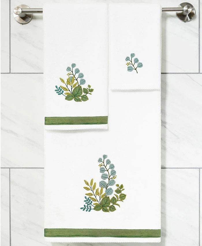 Linum Home Textiles Turkish Cotton Botanica Embellished Towel Set, 4 Piece - Image 4