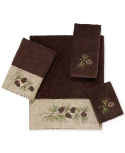 Avanti Pine Branch Cotton Embroidered Bath Towel