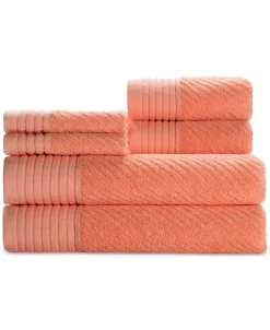 Caro Home Beacon Cotton 6-Pc. Textured Towel Set