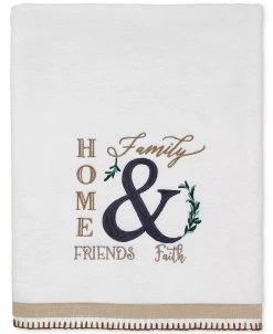 Avanti Modern Farmhouse Cotton Embroidered Bath Towel